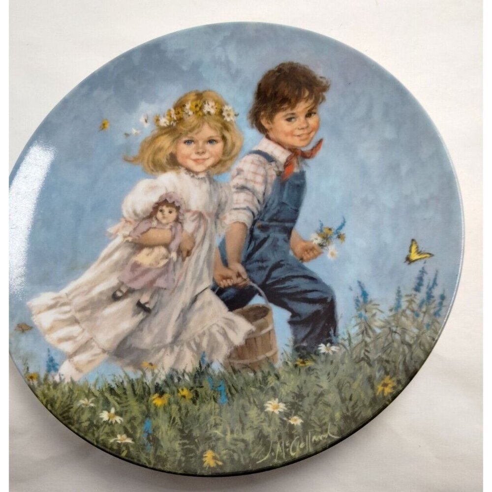 Jack and Jill Plate Mother Goose John McClelland Limited Ed 8 Reco 1986